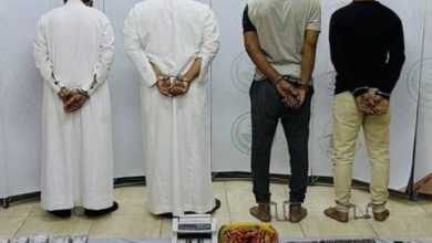 صورة تبوك: القبض على 4 مروجين وضبط مخدرات وأموال ومصوغات ذهبية  أخبار السعودية
