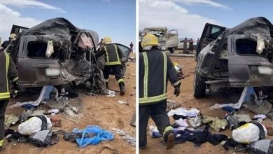 صورة وفاة 6 أشقاء في حادث مروع على طريق «الطائف