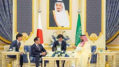 صورة ولي العهد يستقبل رئيس وزراء اليابان ويعقدان جلسة مباحثات رسمية  أخبار السعودية