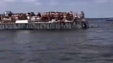 صورة أغرب من الخيال.. سقوط 80 طالبا أمريكيا في بحيرة بعد انهيار رصيف (فيديو)