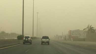 صورة أتربة مثارة بالمدينة المنورة والحدود الشمالية .. ورياح نشطة في الرياض
