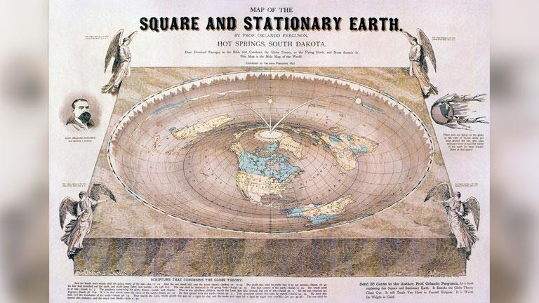  خريطة الأرض المسطحة التي رسمها أورلاندو فيرجسون عام 1893