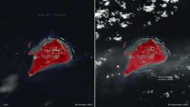 صورة صورة.. جزيرة جديدة تولد من بركان ثائر