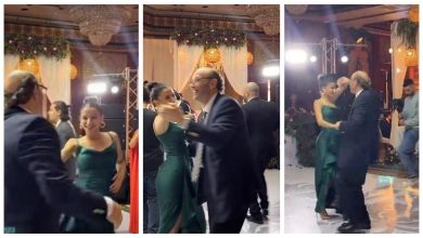 صورة أميرة أديب ترقص مع والدها وتكشف عن تبرع المعازيم لغزة في زفاف نجل عمرو أديب