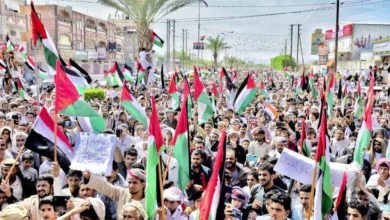 صورة مسيرات يمنية حاشدة تندد بجرائم إسرائيل في غزة  أخبار السعودية