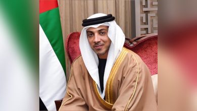 صورة منصور بن زايد يستقبل السفير السعودي