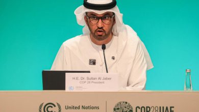 صورة رئيس «كوب 28» يدعو الدول المجتمعة في دبي للخروج من مناطق راحتها