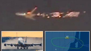 صورة هبوط اضطراري لطائرة مشتعلة في مطار ميامي  أخبار السعودية