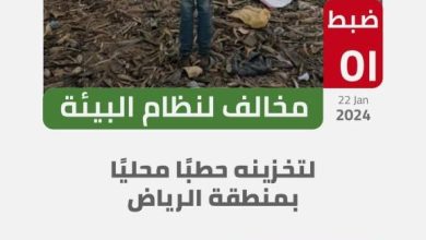 صورة «الأمن البيئي» تضبط مخالفاً لتخزينه حطباً محلياً بالرياض  أخبار السعودية