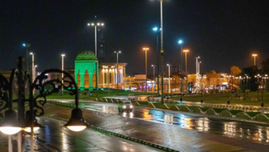 صورة هطول أمطار على محافظة رفحاء ومراكزها