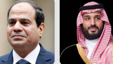 صورة ولي العهد يتبادل التهاني بشهر رمضان مع الرئيس المصري  أخبار السعودية
