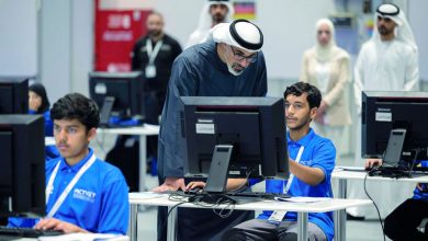 صورة خالد بن محمد يشهد جانباً من فعاليات المسابقة الوطنية لمهارات الإمارات