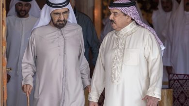 صورة محمد بن راشد يستقبل ملك البحرين