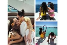 صورة صور- بسمة بوسيل على البحر تستمتع بإجازة الصيف مع أولادها في الجونة