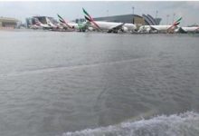صورة شاهد بالفيديو…مطار دبي بعد الامطار الطوفانية| تعليق العمل 25 دقيقة وإلغاء 44 رحلة