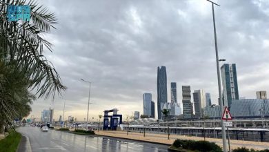 صورة أمطار وأجواء غائمة على الرياض