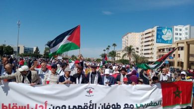 صورة مسيرة حاشدة بمكناس تضامنا مع غزة تندد بجرائم الابادة الجماعية لاسرائيل (صور)