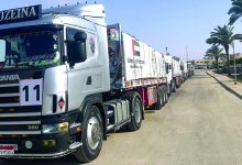 صورة دخول 12 شاحنة مساعدات إماراتية إلى غزة