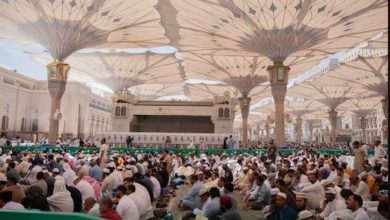 صورة أكثر من 4,200 ملايين مصلٍ يؤدون الصلوات في المسجد النبوي الأسبوع الماضي