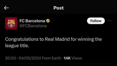 صورة برشلونة يبارك ريال مدريد بلقب الليجا