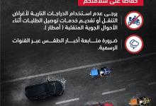صورة شرطة أبوظبي تدعو قائدي دراجات التوصيل لتجنب القيادة  في الأحوال الجوية المتقلبة