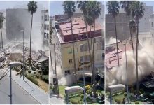 صورة انهيار عمارة من 5 طوابق وسط الدار البيضاء دقائق بعد إخلائها من سكانها